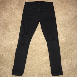 Black flying monkey distressed jeans